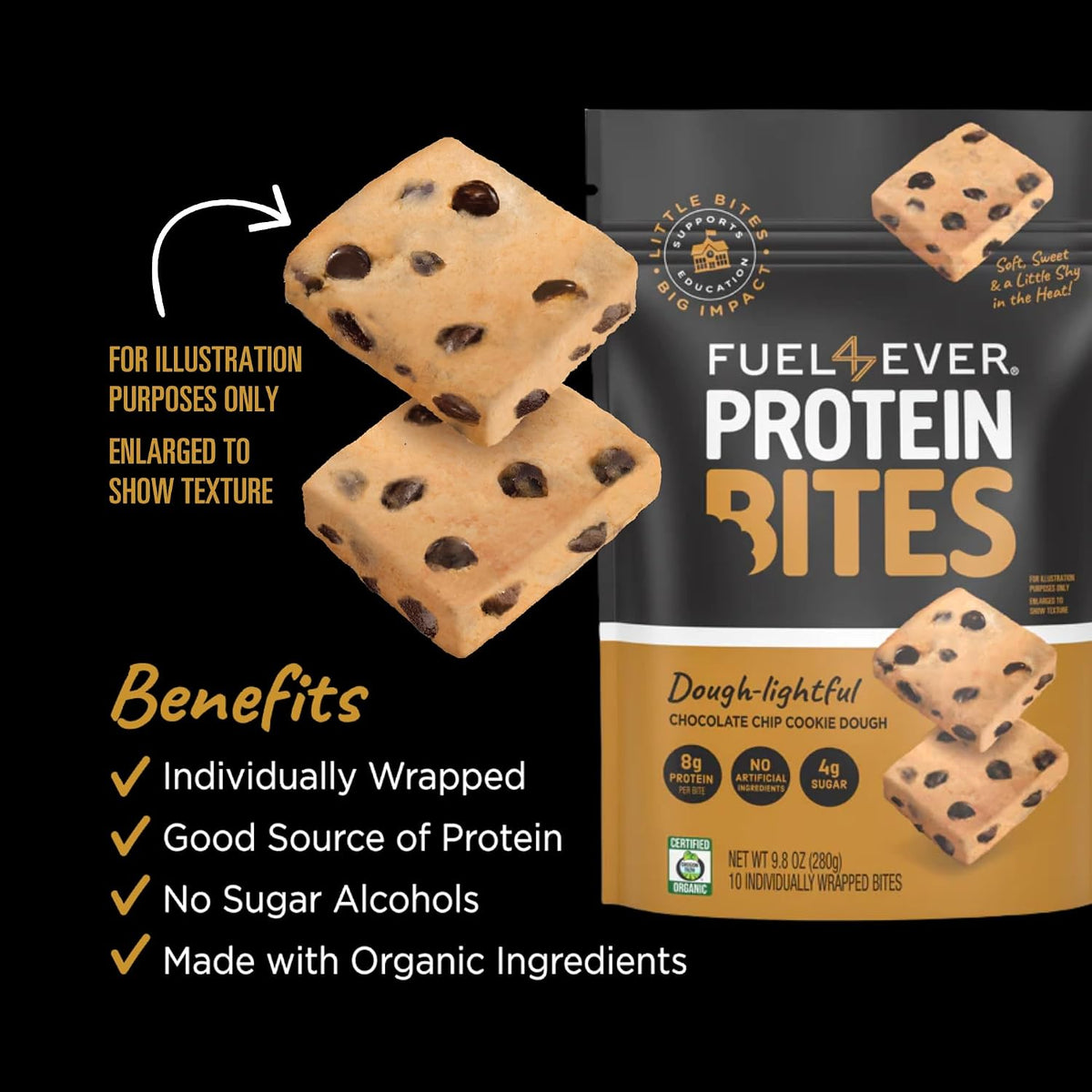 FUEL 4 EVER Protein Bites Chocolate Chip Cookie Dough