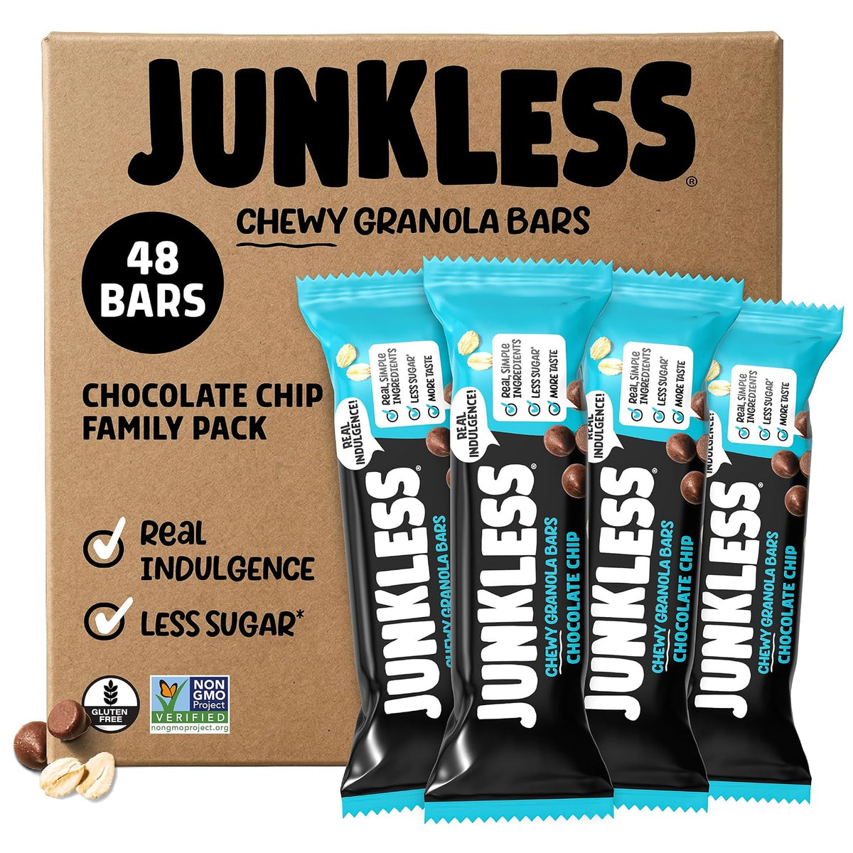 JUNKLESS Chewy Granola Bars Chocolate Chip