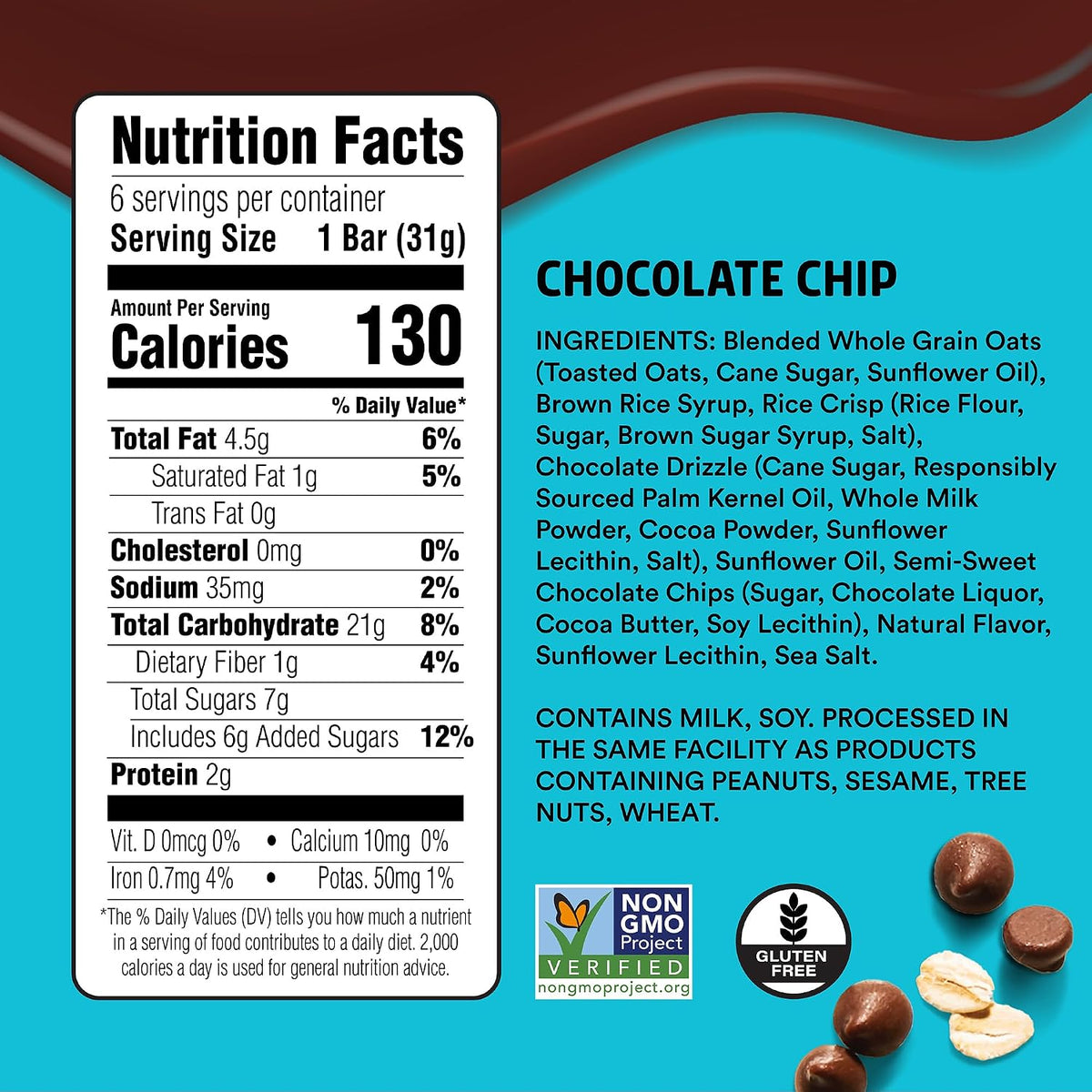 JUNKLESS Chewy Granola Bars Chocolate Chip