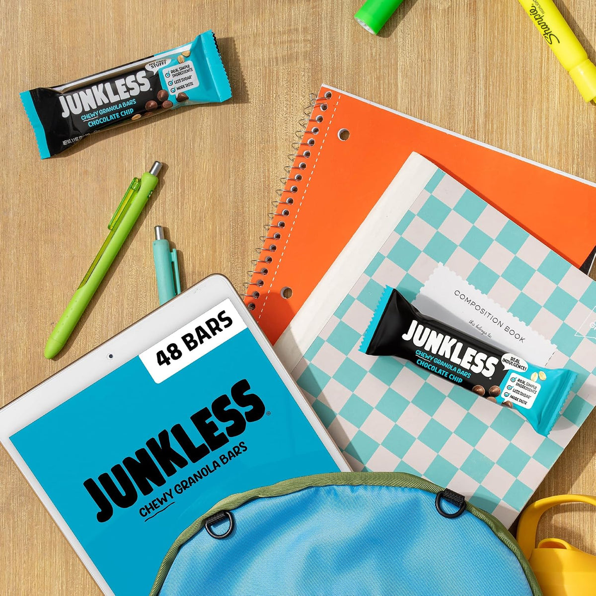 JUNKLESS Chewy Granola Bars Chocolate Chip