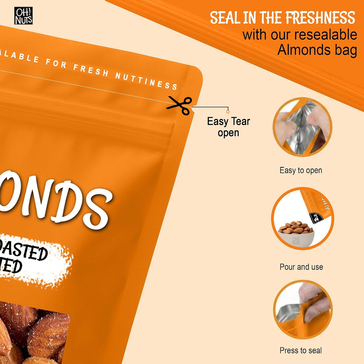 Oh! Nuts Dry Roasted Salted Almonds