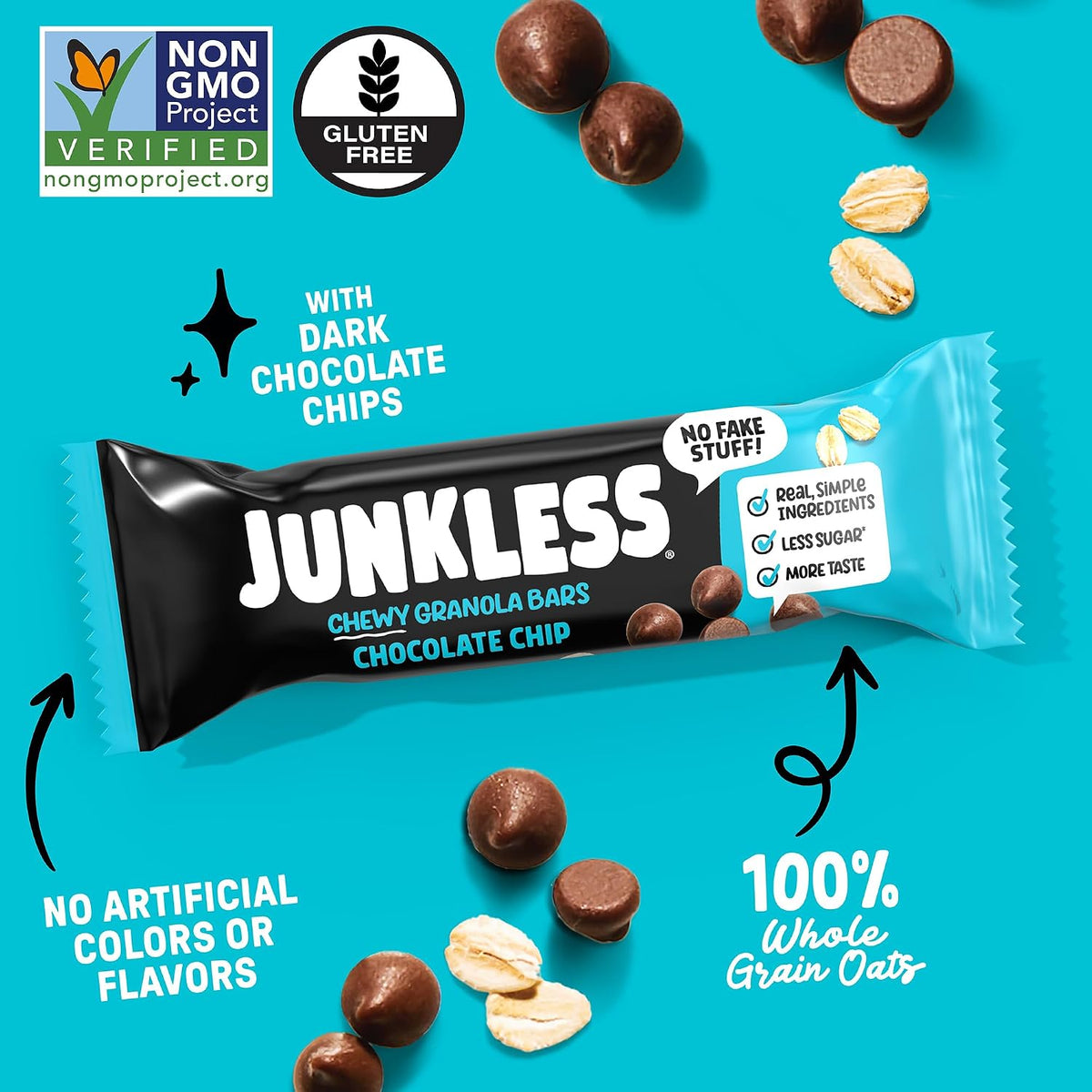 JUNKLESS Chewy Granola Bars Chocolate Chip