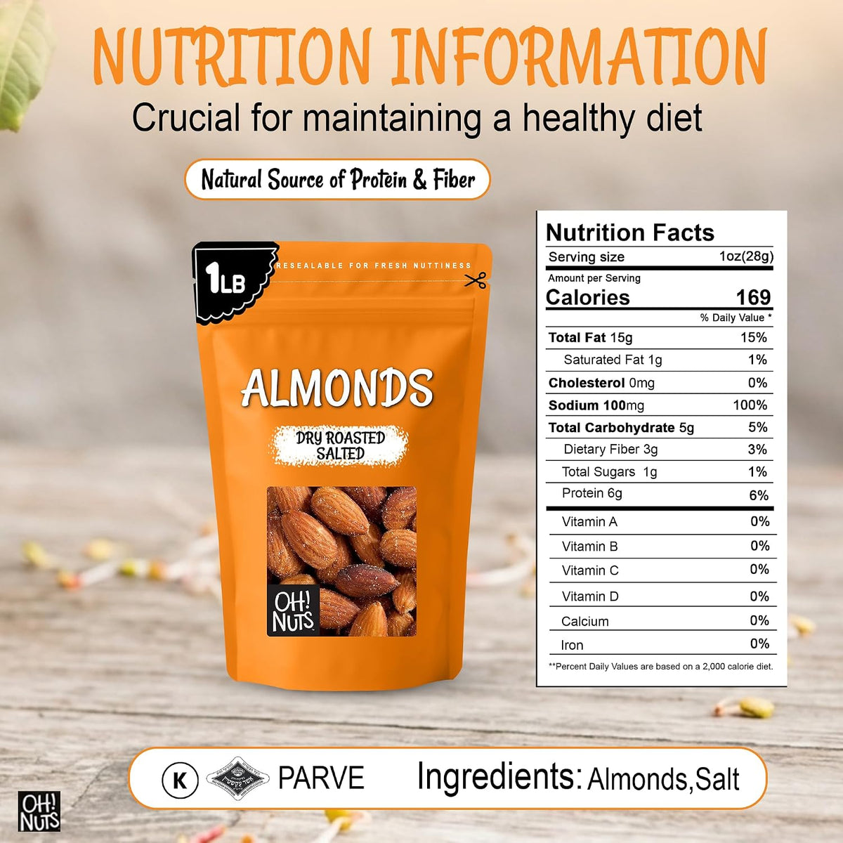 Oh! Nuts Dry Roasted Salted Almonds
