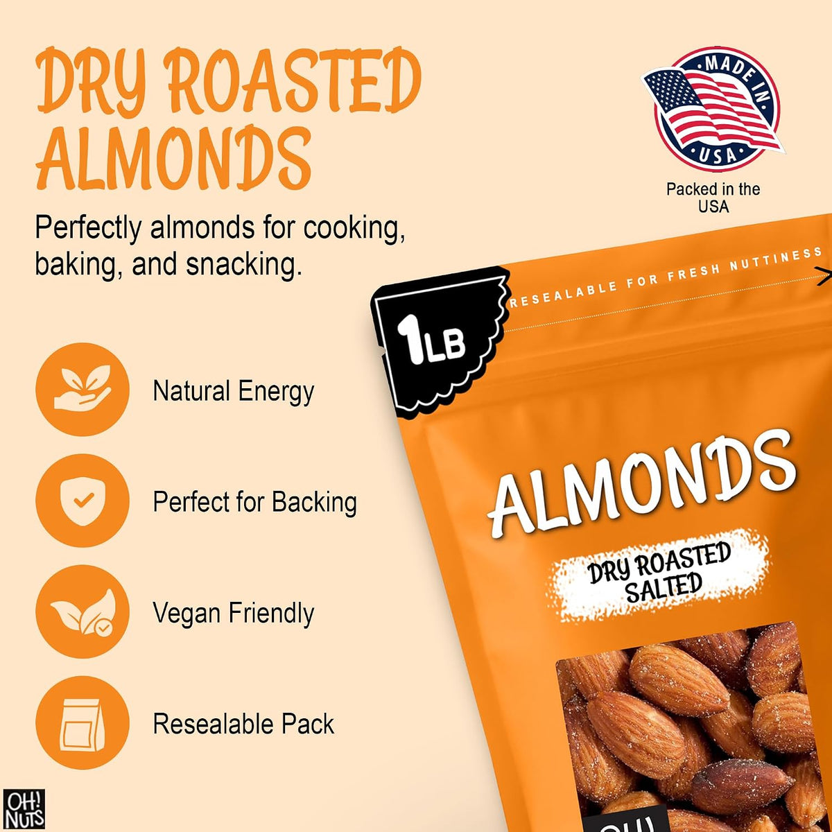 Oh! Nuts Dry Roasted Salted Almonds