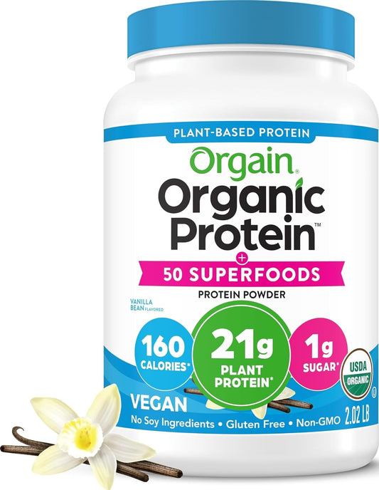 Orgain Organic Vegan Protein Powder Vanilla Bean