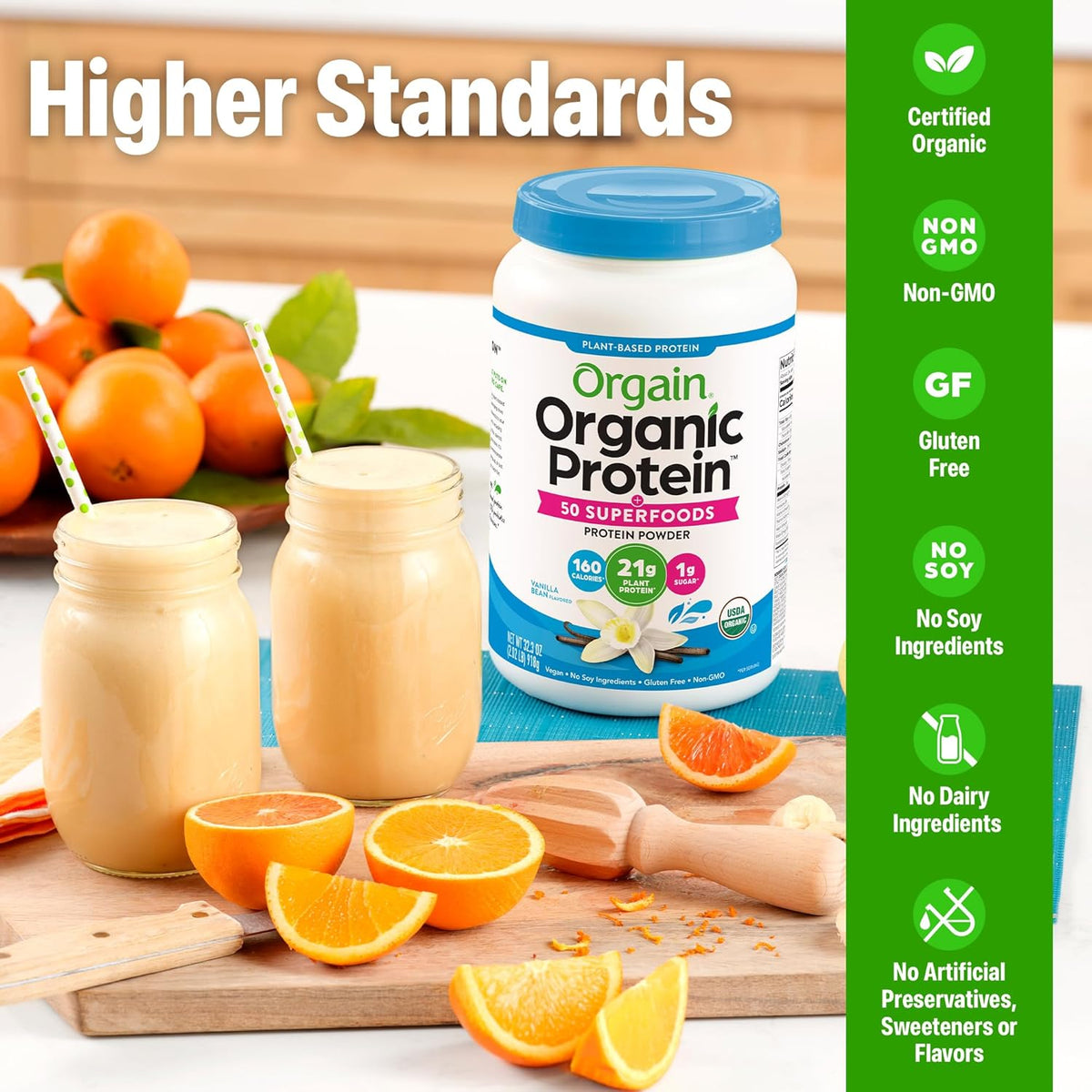 Orgain Organic Vegan Protein Powder Vanilla Bean